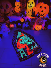 Load image into Gallery viewer, &#39;Witches Brew&#39; Handcrafted Black Light Tufted Rug
