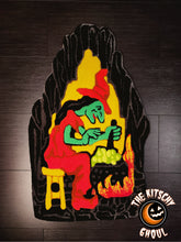 Load image into Gallery viewer, &#39;Witches Brew&#39; Handcrafted Black Light Tufted Rug
